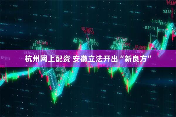 杭州网上配资 安徽立法开出“新良方”